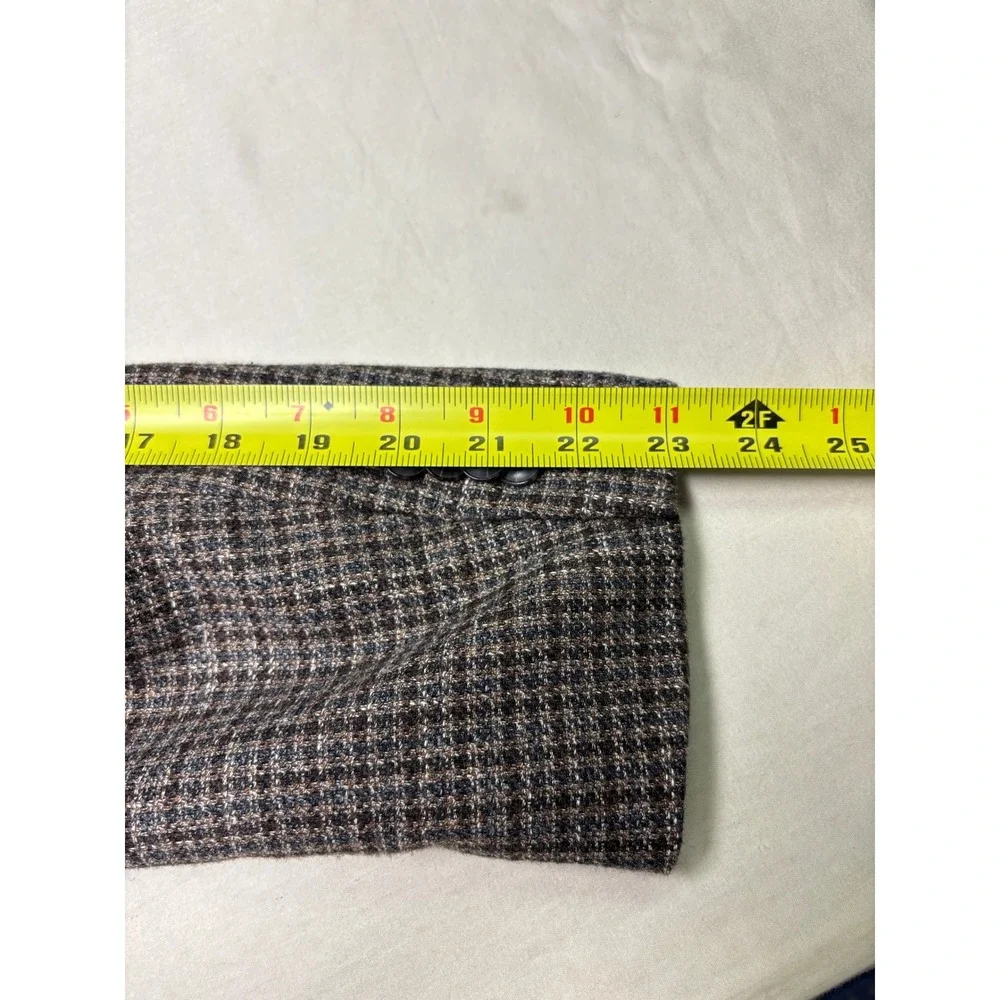 Jos A Bank 1905 X Tollegno 1900 Mens 44 Short Brown Houndstooth Wool Sport Coat
